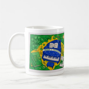 Brazil Flag Inspired Cute Stationery Design Coffee Mug
