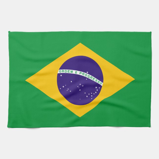 Brazil Flag Kitchen Towel (Horizontal)