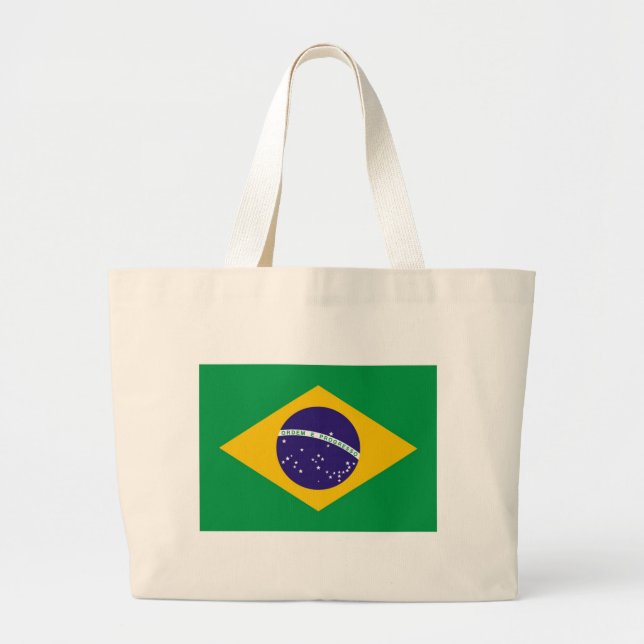 Brazil Flag Large Tote Bag (Front)