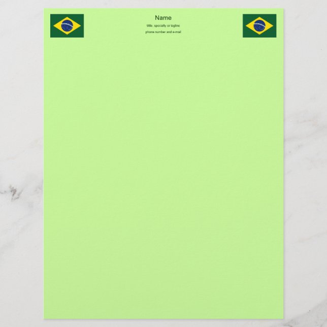 Brazil flag letterhead (Front)