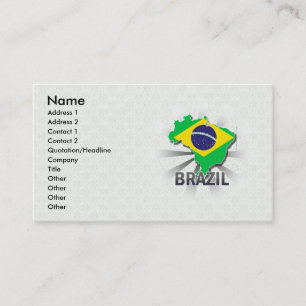 Brazil Flag Map 2.0 Business Card