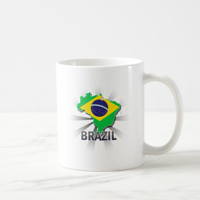 Brazil Flag Map 2.0 Coffee Mug (Right)