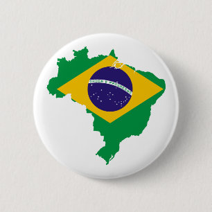 brazil flag map 2 inch round button