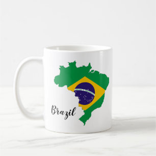Brazil Flag Map Coffee Mug