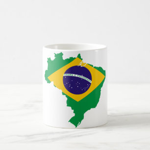 brazil flag map coffee mug