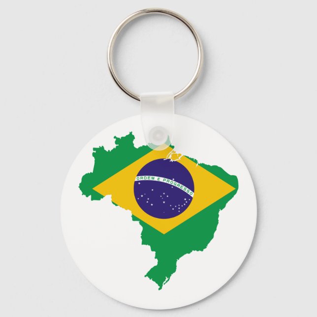 brazil flag map keychain (Front)