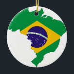 Brazil Flag Map Symbol Brazilian Country Ceramic Ornament<br><div class="desc">Brazil Flag Map Symbol Brazilian Country</div>