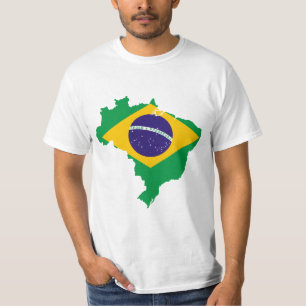 brazil flag map T-Shirt