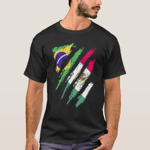 Brazil Flag Mexico Grown Patriot Country Stripes T-Shirt