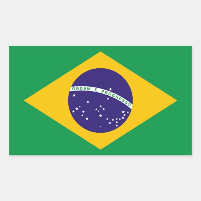 Brazil: Flag of Brazil Sticker (Front)