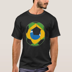 Brazil Flag on Soccer Ball football men women girl T-Shirt