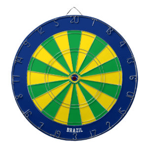 Brazil Flag Patriot's Bullseye Dartboard