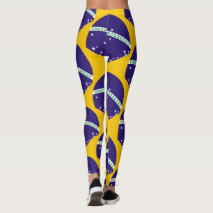 Brazil flag pattern leggings