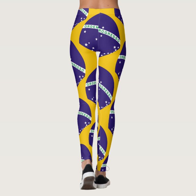 Brazil flag pattern leggings (Back)
