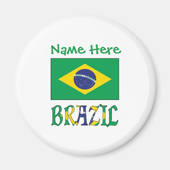 Brazil Flag Personalized  Magnet (Front)