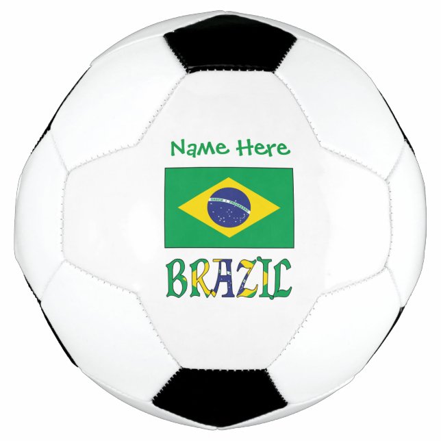 Brazil Flag Personalized Soccer Ball (Front)