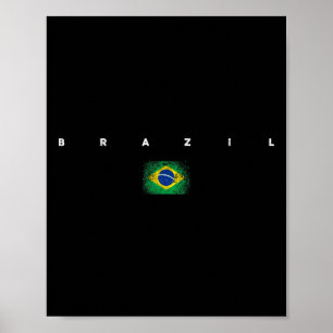 Brazil Flag Pride Vintageretro Soccer Brazilian Fo Poster
