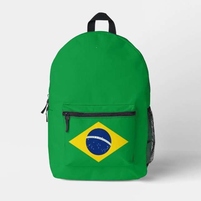 Brazil flag printed backpack (Front)