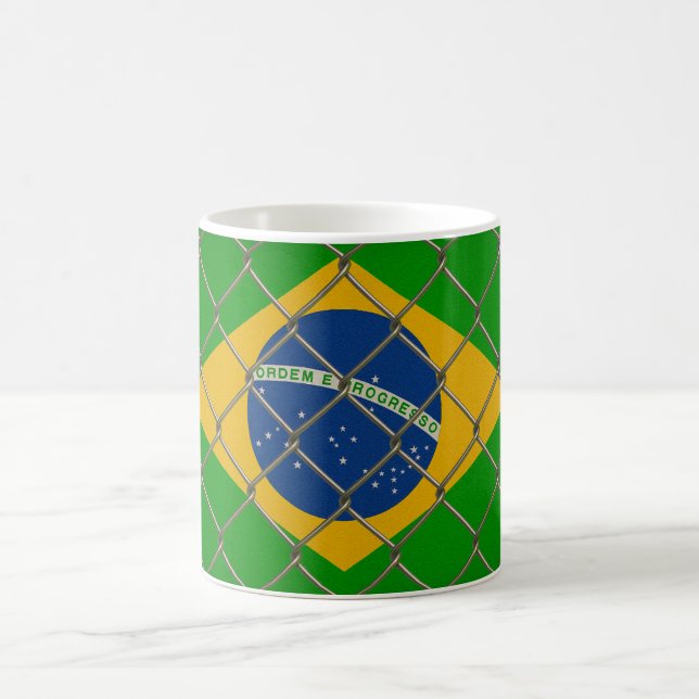 Brazil Flag Shielded Coffee Mug (Center)