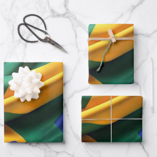 Brazil flag silk texture wrapping paper sheet