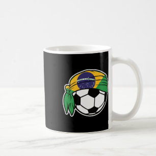 Brazil Flag Soccer Ball Design With Headband Premi Coffee Mug