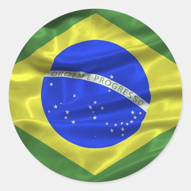 Brazil Flag Sticker (Front)