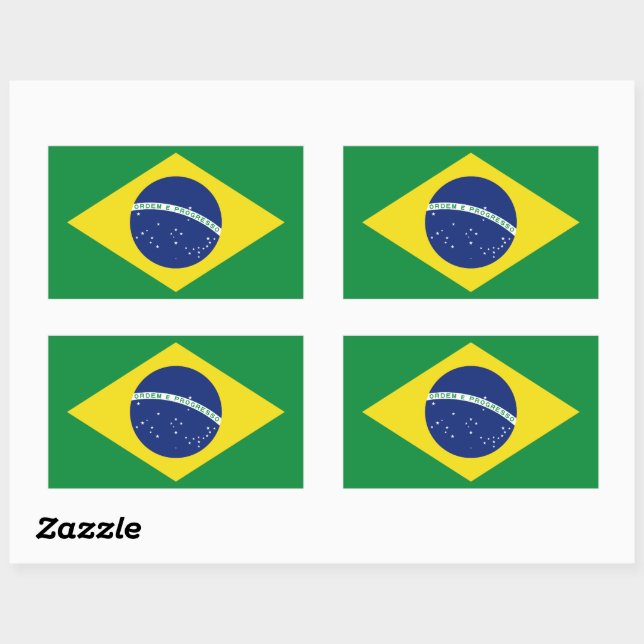Brazil flag stickers. Ordem e Progresso. Sticker (Sheet)