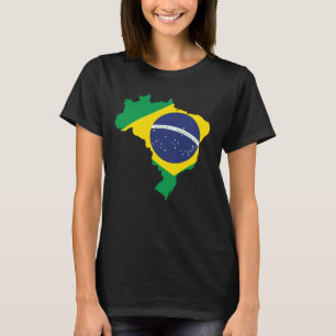 Brazil Flag T-Shirt Unique Brazilian Map Design
