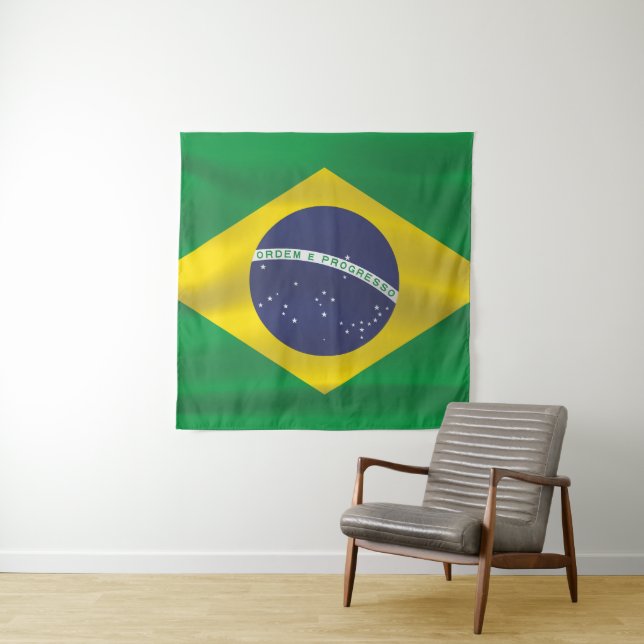 Brazil flag tapestry (In Situ)