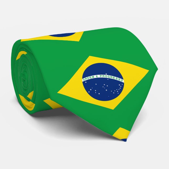 Brazil Flag Tie (Rolled)