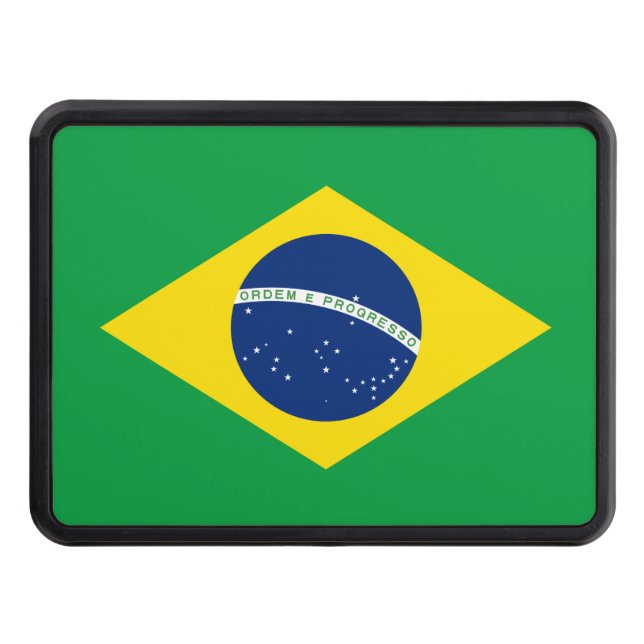 Brazil Flag Trailer Hitch Cover (Front)