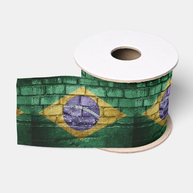 Brazil flag wall grosgrain ribbon (Spool)