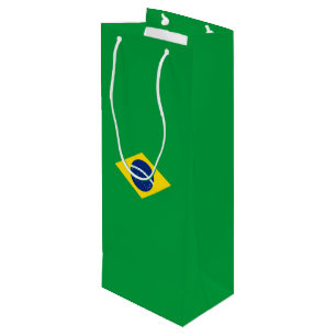Brazil flag wine gift bag