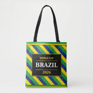 Brazil Football Fan Flag Colors Stripe Pattern Tote Bag