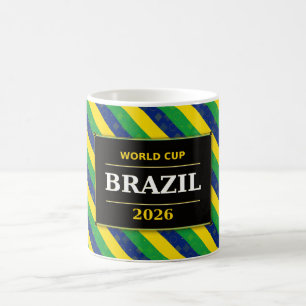Brazil Football Fan Flag Colours Stripe Pattern Coffee Mug