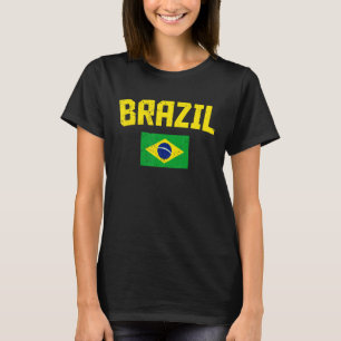 Brazil Football Fans Flag Brazil National Pride Br T-Shirt