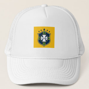 Brazil Football Heritage Shield   Green & Gold Soc Trucker Hat