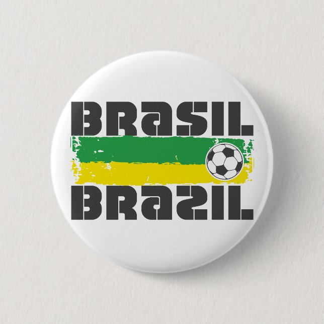 Brazil Futbol 2 Inch Round Button (Front)