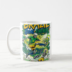 Brazil Goal Energy Skeleton Striker Nations Creati Coffee Mug