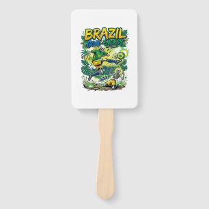 Brazil Goal Energy Skeleton Striker Nations Creati Hand Fan