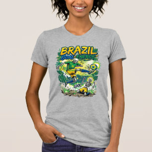 Brazil Goal Energy Skeleton Striker Nations Creati T-Shirt
