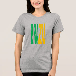 BRAZIL Gray T-shirt Tri-Blend Shirt