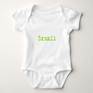 Brazil Green and Yellow Font Baby Bodysuit