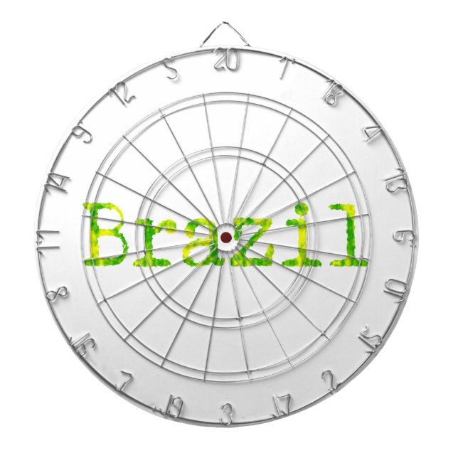 Brazil Green and Yellow Font Dartboard (Front)