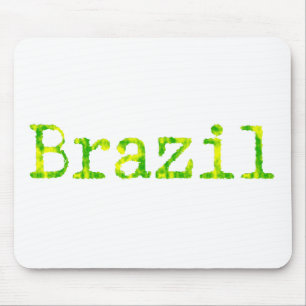 Brazil Green and Yellow Font Mouse Pad