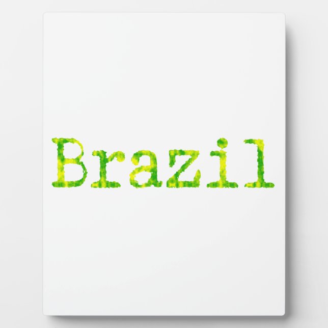 Brazil Green and Yellow Font Plaque (Front)