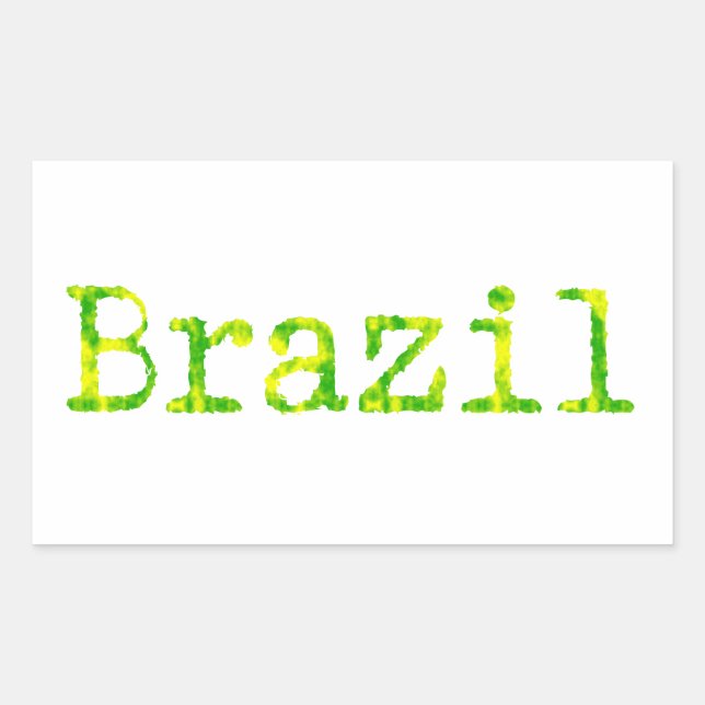 Brazil Green and Yellow Font Sticker (Front)