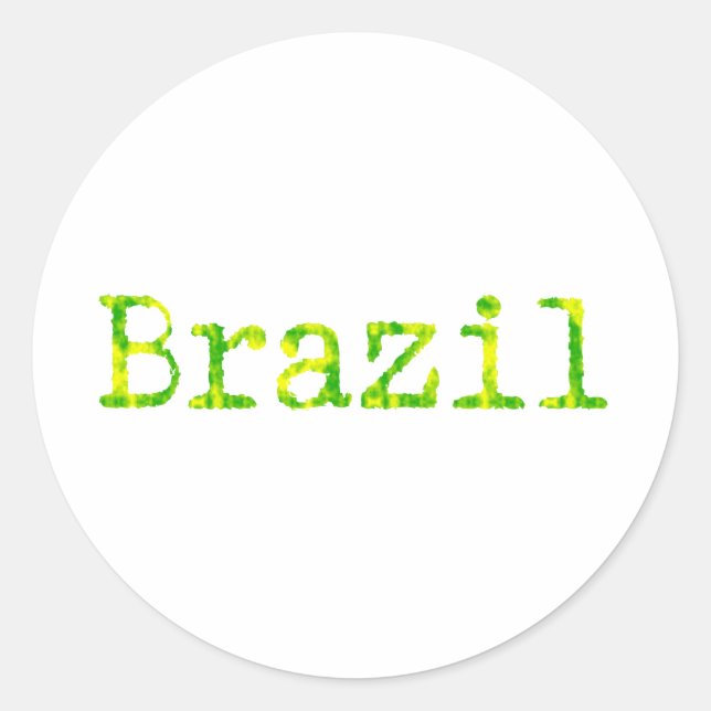 Brazil Green and Yellow Font Sticker (Front)