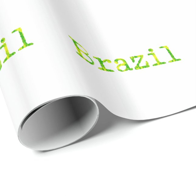 Brazil Green and Yellow Font Wrapping Paper (Roll Corner)