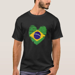Brazil Heart Brazilian Flag Brazilian Pride T-Shirt